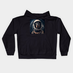 Astro Dog - Black and Tan Coonhound Kids Hoodie